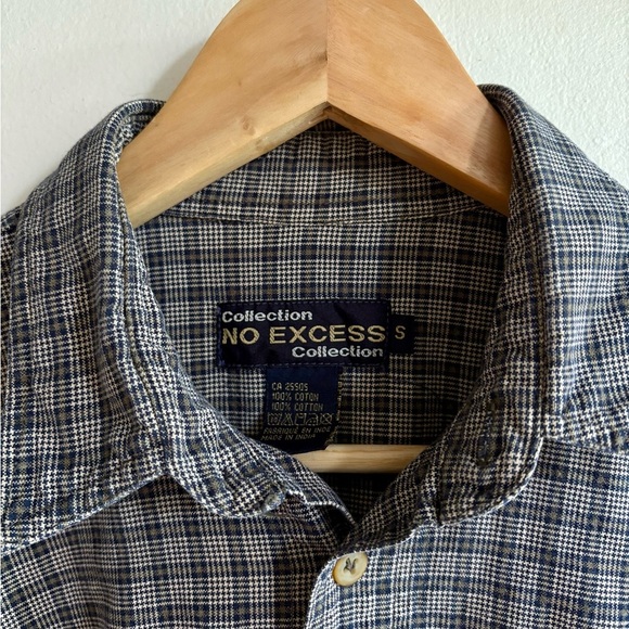 No Excess Plaid Cotton Button-Up (S) - Picture 3 of 3